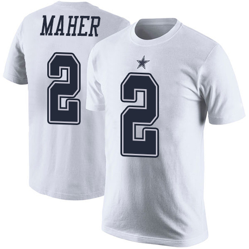 Men Dallas Cowboys White Brett Maher Rush Pride Name and Number 2 Nike NFL T Shirt